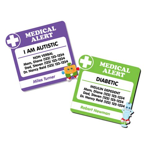 Custom Medial Alert Stickers for Kids