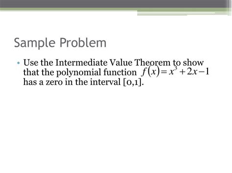 Ppt Intermediate Value Theorem Powerpoint Presentation Free Download