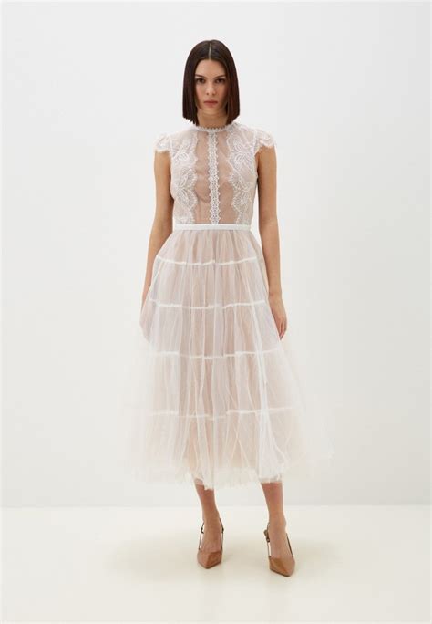 Платье Rich Naked Ivi midi dress цвет белый MP XW XH купить в интернет магазине Lamoda