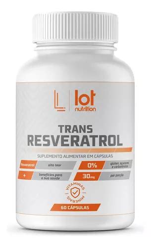 Trans Resveratrol 30mg 60 Cápsulas Lot Nutrition Parcelamento Sem Juros