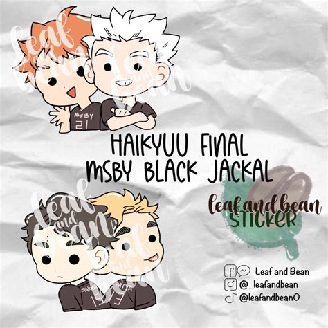 Leaf And Bean Haikyuu Msby Black Jackal Bundle Sticker Waterproof