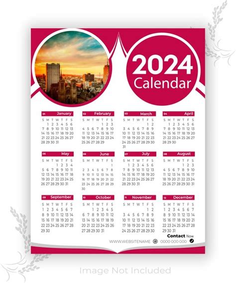 Plantilla De Calendario Vector Premium