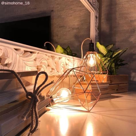 Naked Light Bulb Cage Lampshade Diamond With E27 Lamp Holder