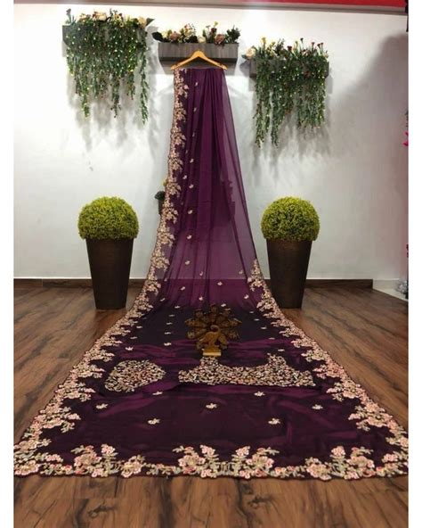 Reeta Fashion Elegant Purple Organza Silk Embroidered Saree Reeta Fashion