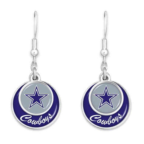 Dallas Cowboys Jewelry Earring Stacked Disk Jenkins Enterprises