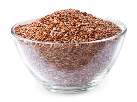 Premium Photo Flax Seeds Or Linseeds In Glass Bowl Isolated On White
