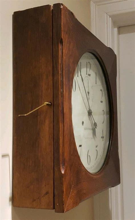 Antique 1920 Seth Thomas 30 Day Office 11 Oak Gallery Regulator Wall Clock 86t 2060091960