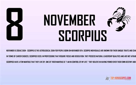 November 8 Zodiac Sign Scorpius - Appreciative