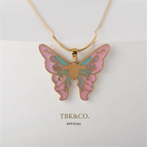 TBK 18K Gold Barbie Fairytopia Elina Butterfly Necklace For Women