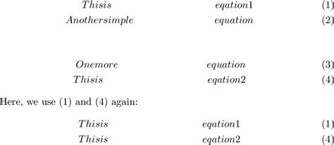 Macros Repeating An Equation Including Its Content And Number Tex