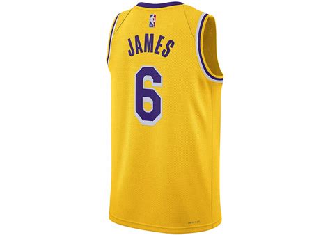 Nike NBA Los Angeles Lakers LeBron James Icon Edition Jersey Yellow ...