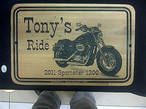 Harley Davidson Sportster Poly Branded Wood Sign By Terryallred On