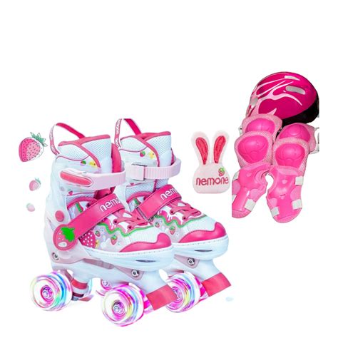 Patins Infantil Rodas Led Tamanho Ajust Vel Kit Prote O