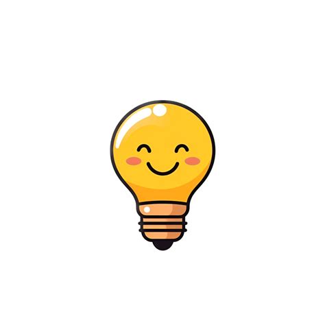 Cute Light Bulb Idea Icon Sticker Clipart Png