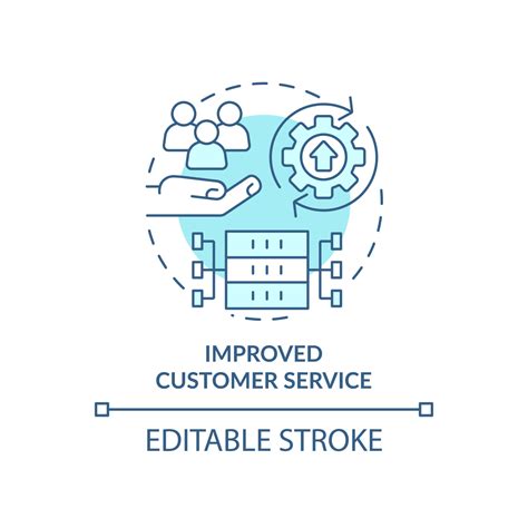 Improved customer service turquoise concept icon. Big data processing
