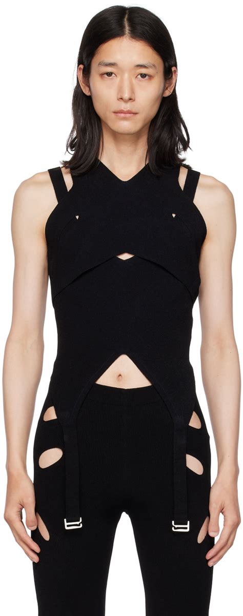 SSENSE Exclusive Black Lock Slit Tank Top By Dion Lee On Sale