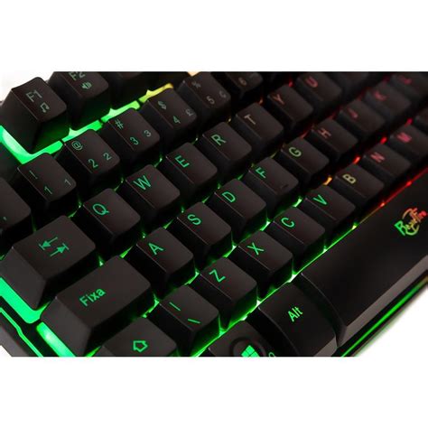 Teclado Dazz Gamer Rapid Fire Revolution Preto Rainbow Usb