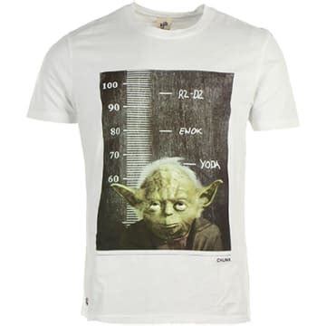 Chunk Clothing Tee Shirt Star Wars Jedi Height Chart Blanc Ryses