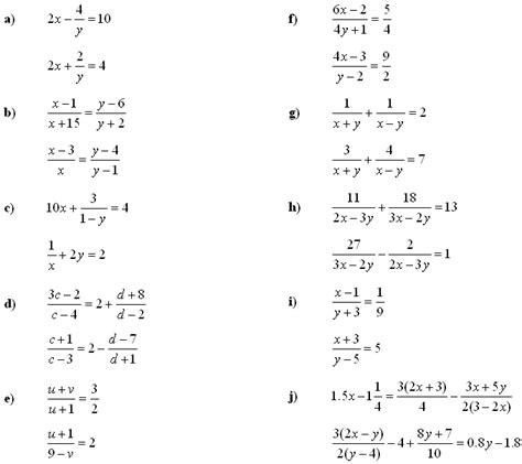 Math Exercises And Math Problems Systems Of Linear Equations And