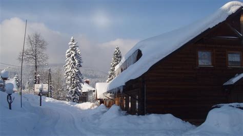 Brown Wooden House Snow House Winter HD Wallpaper Wallpaper Flare