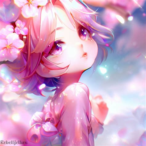 Anime girl in cherry blossom by xRebelYellx on DeviantArt