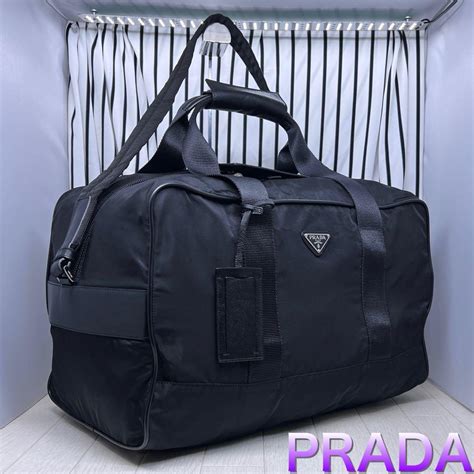 Prada プラダ ボストンバッグ トラベルバッグ 旅行カバン 2way ショルダーバッグ 斜め掛け 折り畳み ナイロン Nero 黒