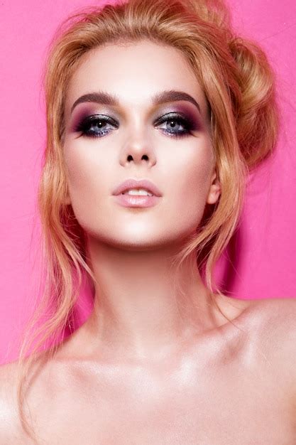 Premium Photo Beauty Fashion Model Girl With Bright Makeup