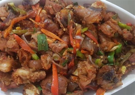 Goat Meat With Peppered Sauce Asun Pointone African Cuisine