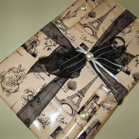 Roommom27 French Themed Wrapping Paper