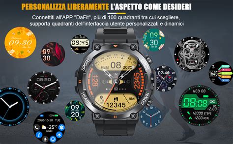 Avumda Orologio Smartwatch Uomo Militari Smart Watch Con Chiamate