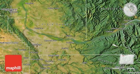 Satellite Map of Multnomah County