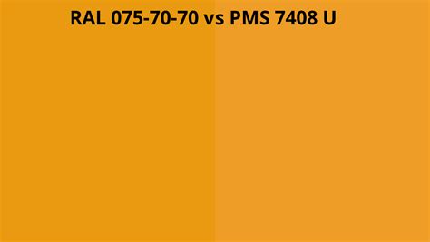 Ral 075 70 70 Vs Pms 7408 U Ral Colour Chart Uk