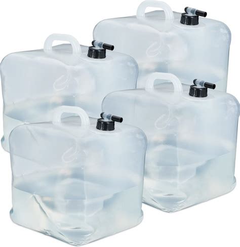 Relaxdays Opvouwbare Jerrycans Met Kraan Set Van Watertank Met