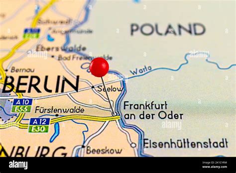 Frankfurt an der Oder map. Close up of Frankfurt an der Oder map with ...