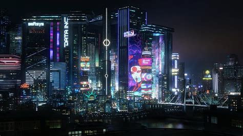 Hd Wallpaper Cyberpunk 2077 Screen Shot City Night Neon Neon Glow