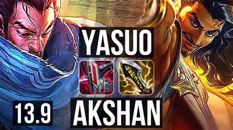 YASUO Vs AKSHAN MID 10 0 6 Legendary 1 1M Mastery KR Diamond