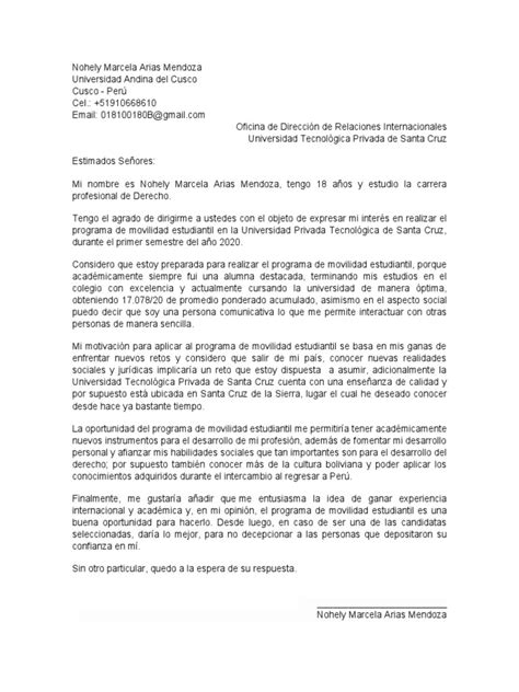 Carta De Motivacion Pdf Cognición Modificación De Comportamiento