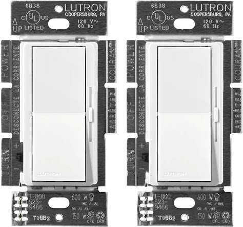 Lutron Dvcl 153p 2 Wh White Diva C L Dimmer Switch 2 Pack For Dimmable Led Halogen And