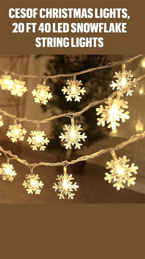 CESOF Christmas Lights 20 Ft 40 LED Snowflake String Lights