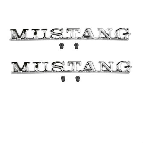 1965 1966 Ford Mustang Chrome Fender Emblem Letters Mustang Pair With