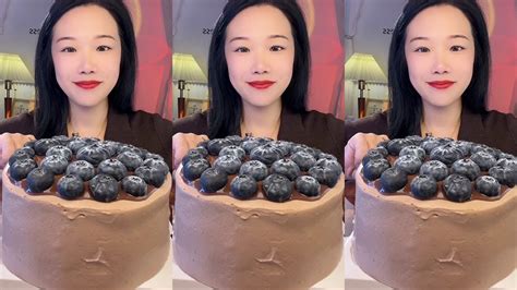 Asmr🍰eat Blueberry Cream Cake🍰 Soft And Waxy Sound 크림 케ց 먹방 Mukbang Satisfaction Youtube