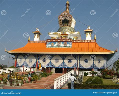 A Beautiful Colourful Buddhist Monastery with Designs and Carvings a ...