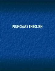 Understanding Pulmonary Embolism Causes Symptoms And Risk Course Hero