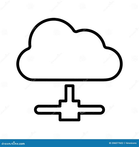 Cloud Network Line Icon Outline Design Stock Vector Illustration Of