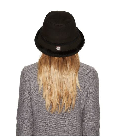 Ugg Fleece Waterproof Sheepskin Bucket Hat In Black Lyst