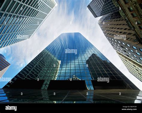 View From Below Skyscrapers Stock Photo Alamy