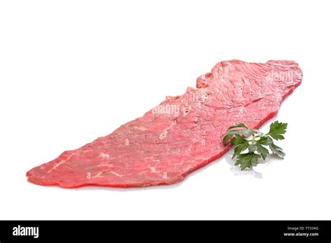 Beef Topside For Roll White Isolated Stock Photo Alamy