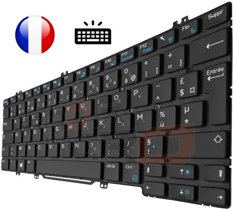 CLAVIER ORIGINAL FRANÇAIS Azerty pour DELL Latitude 12 7000 E7280