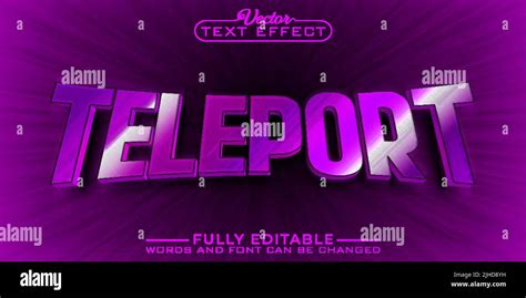 Teleport Editable Vector Text Effect Template Stock Vector Image And Art