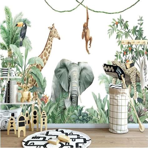 Papier Peint Mural Animaux De La Jungle Papier Peint Photo 250x175cm